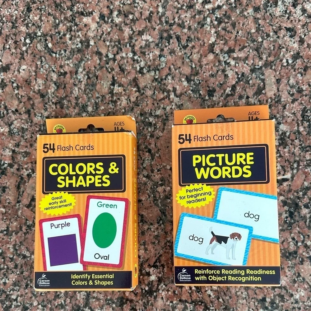 Picture Words Flash Cards and Colors & Shapes  Flash Cards NIB